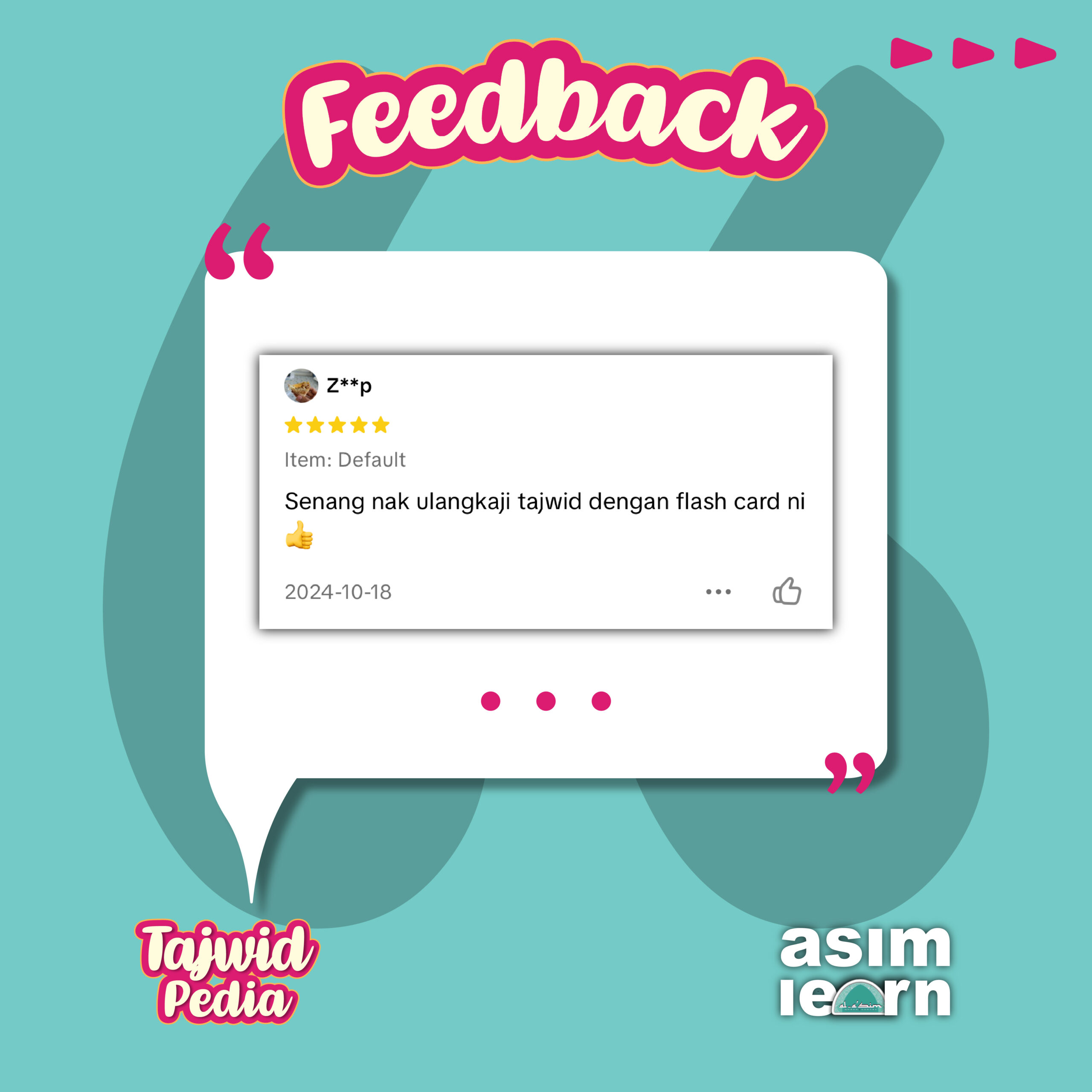 Testimoni pelanggan Tajwidpedia 9