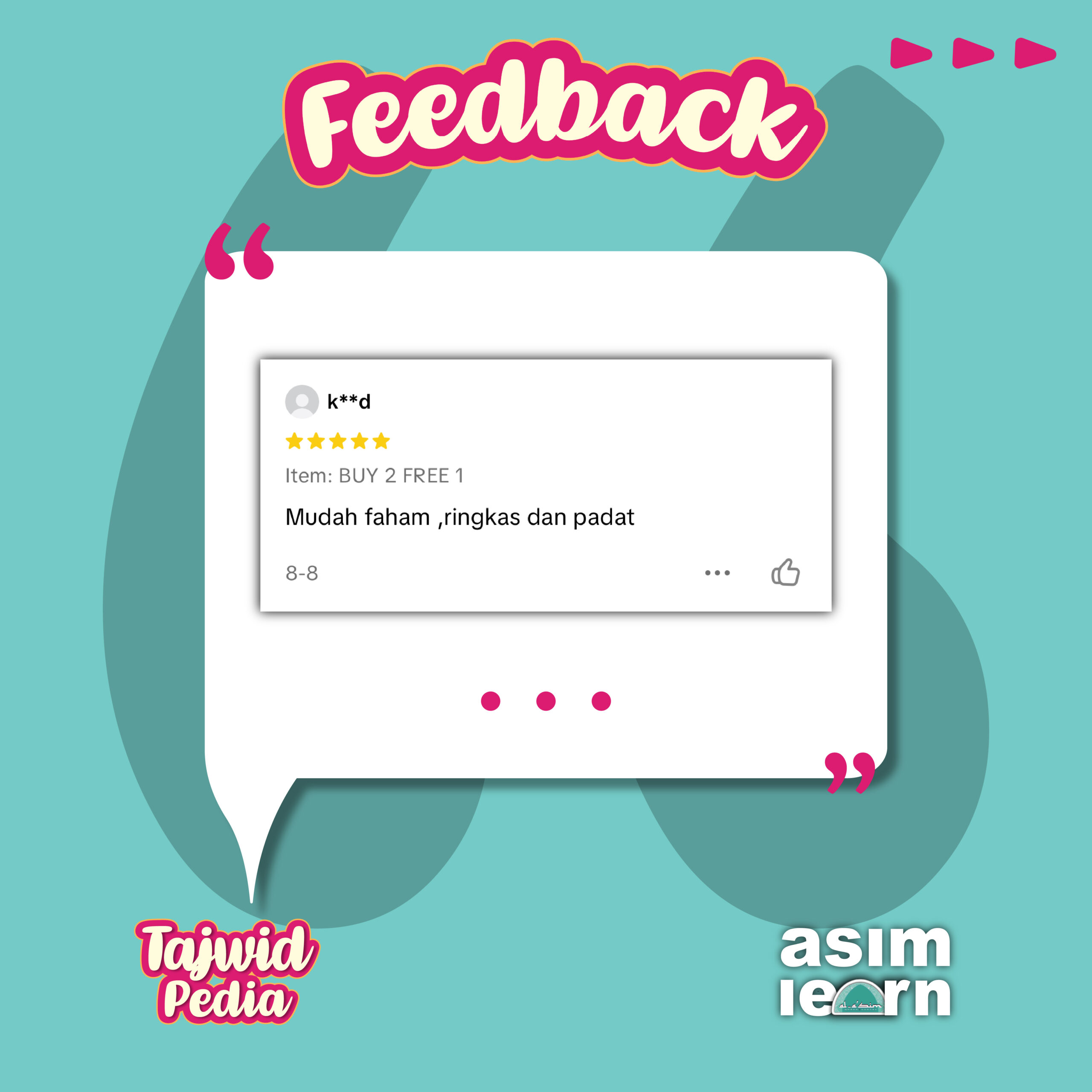 Testimoni pelanggan Tajwidpedia 6
