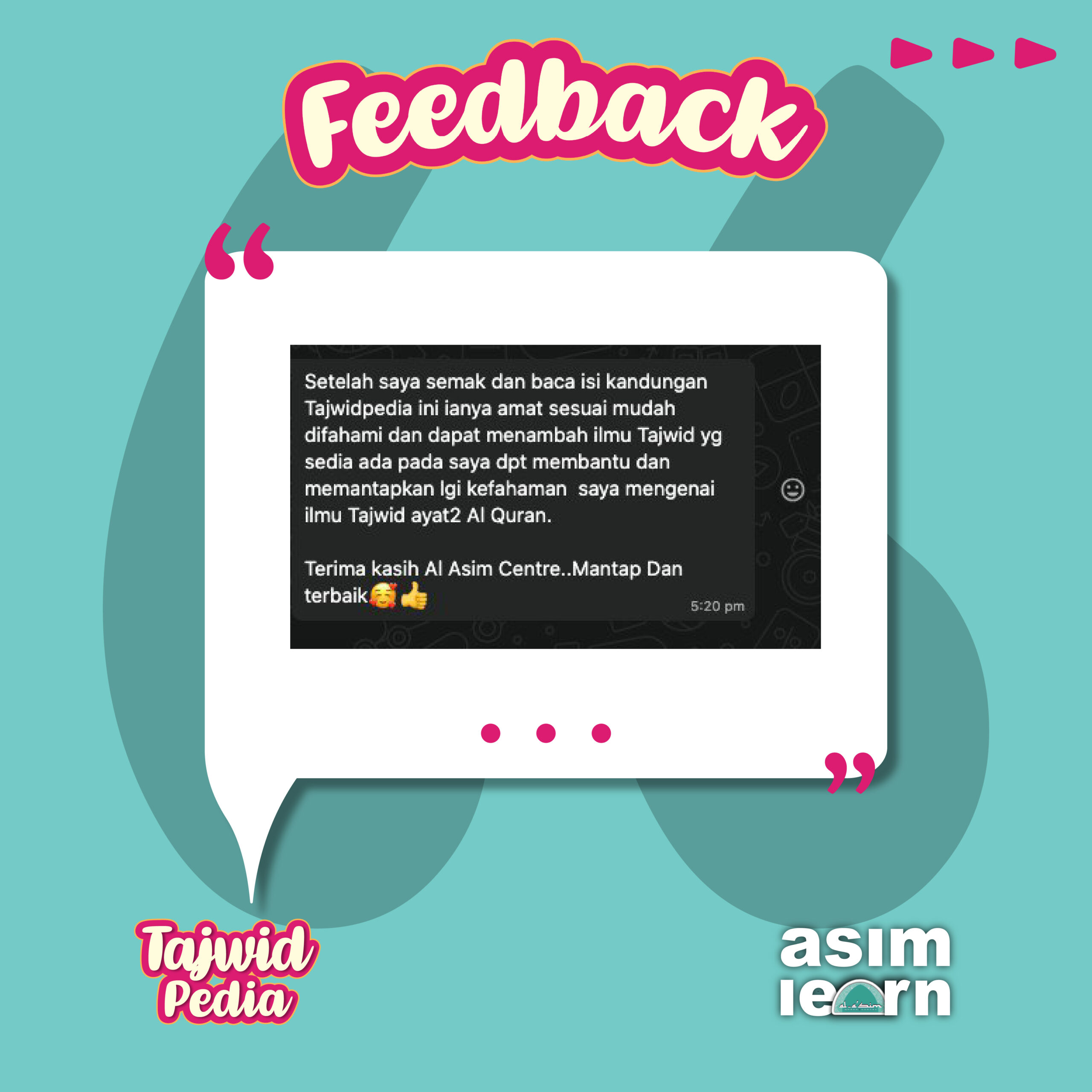Testimoni pelanggan Tajwidpedia 4