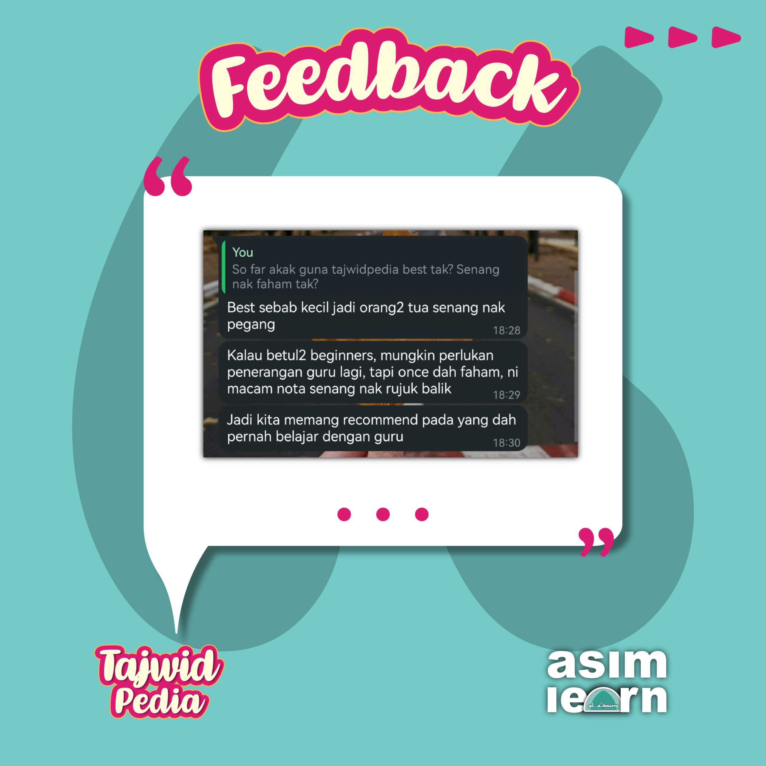 Testimoni pelanggan Tajwidpedia 3
