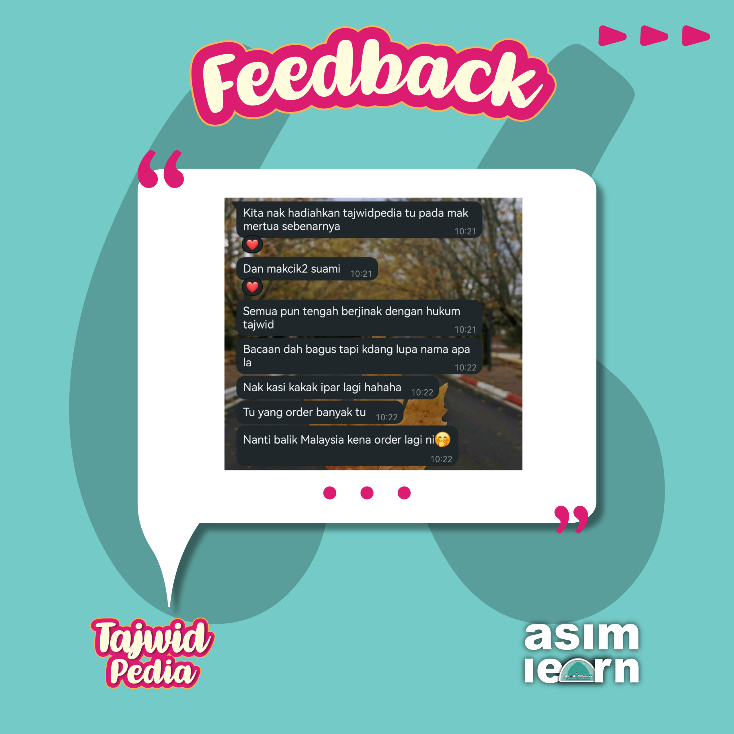 Testimoni pelanggan Tajwidpedia 13