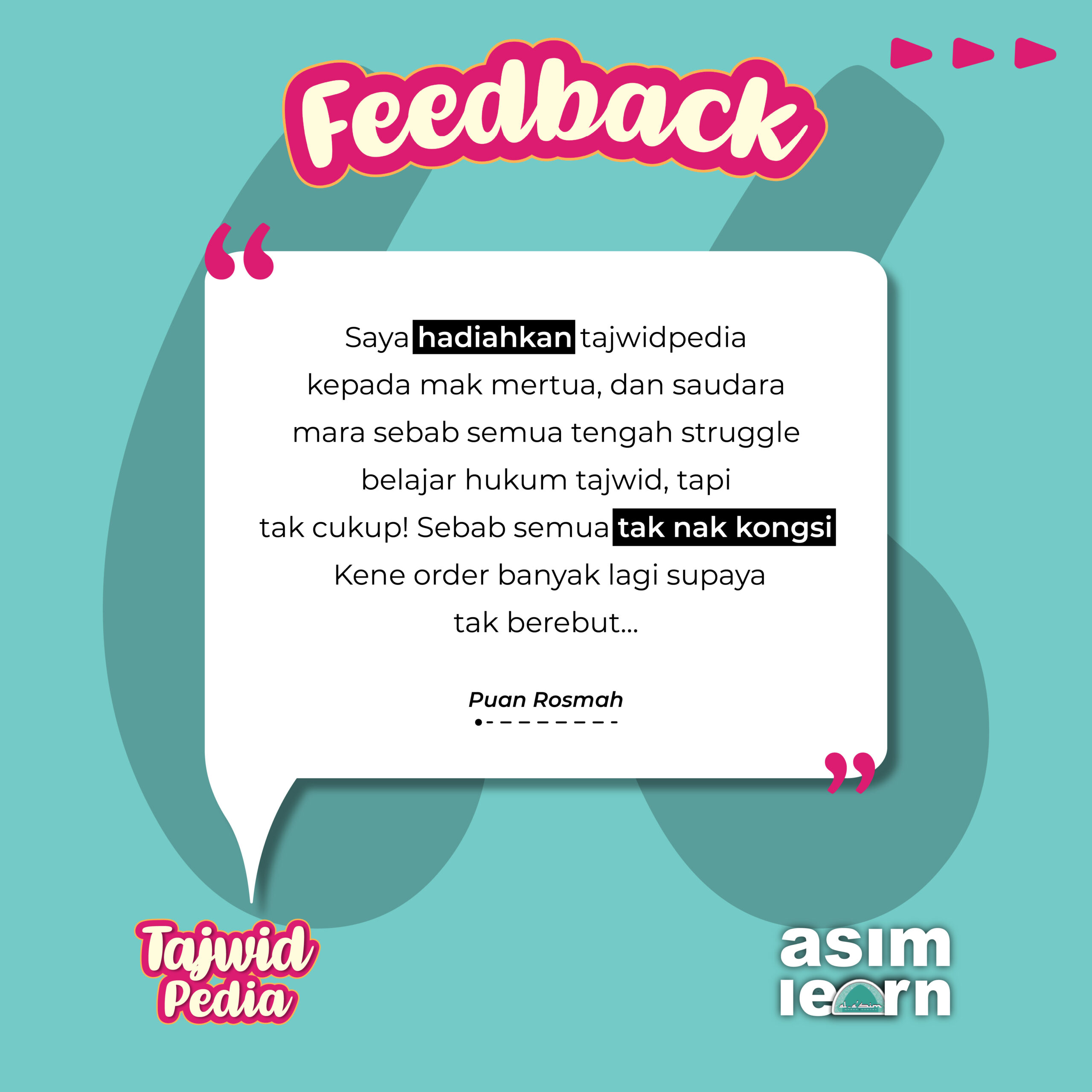Testimoni pelanggan Tajwidpedia 10
