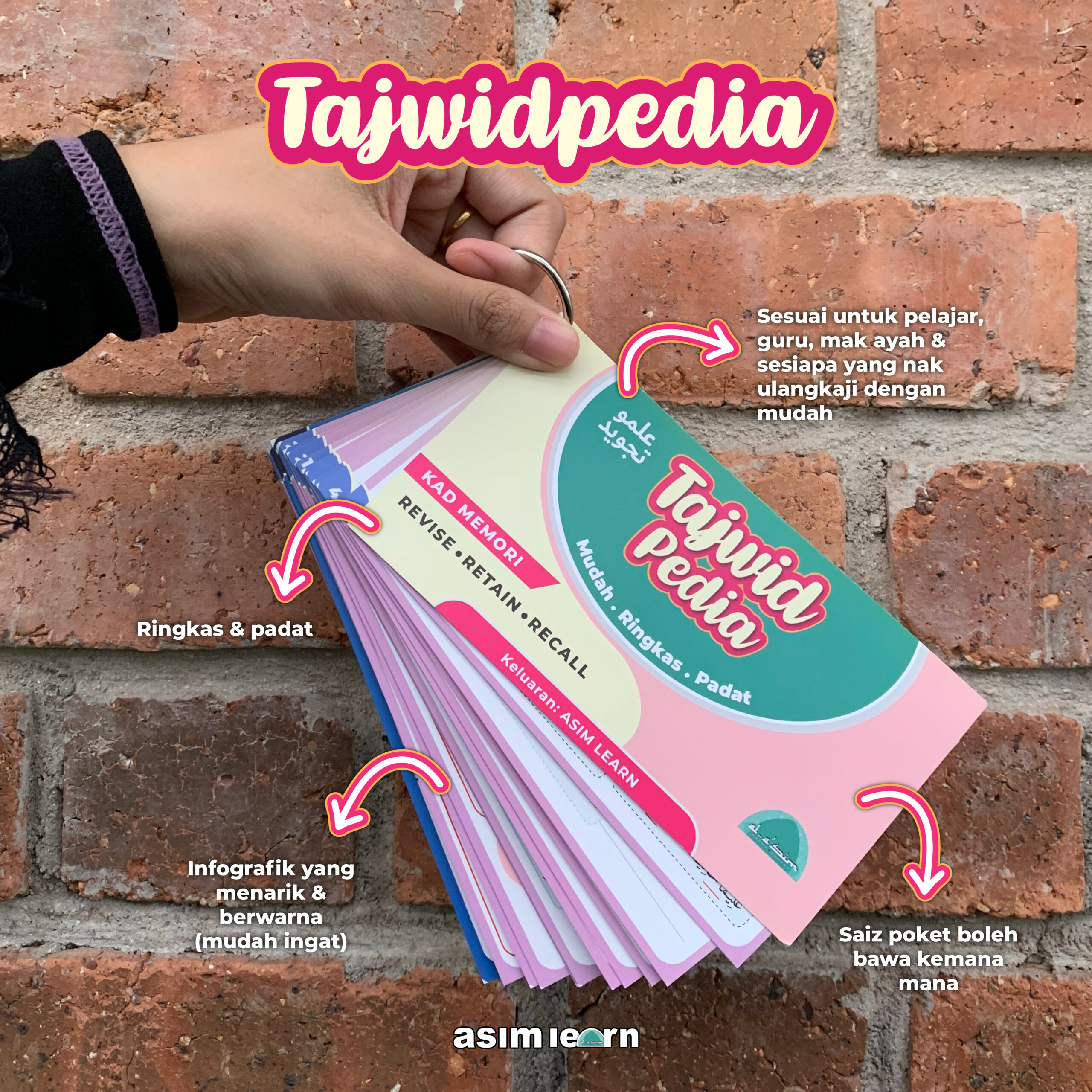 Poster produk kad nota Tajwidpedia
